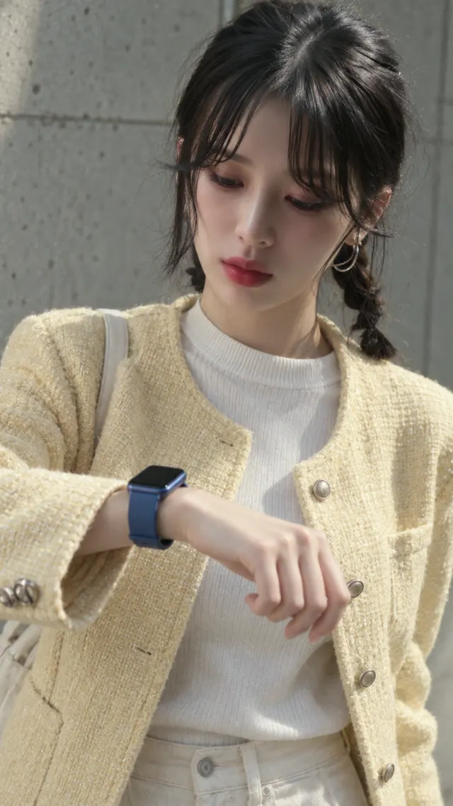 트위드에 스마트워치