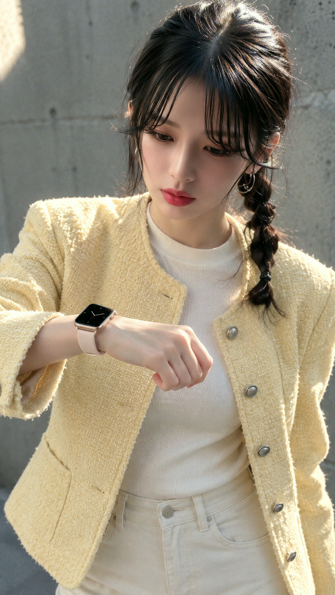 트위드 소매 끝, 시계 한 줄 1