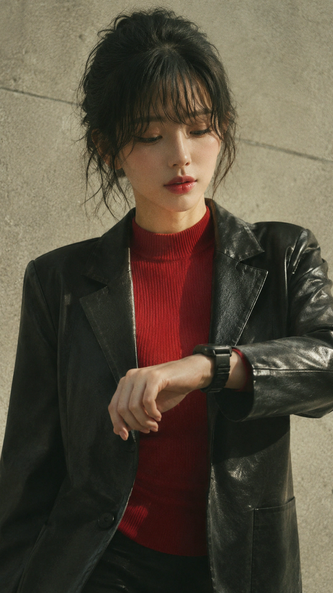 가죽 재킷에 시계 하나 1