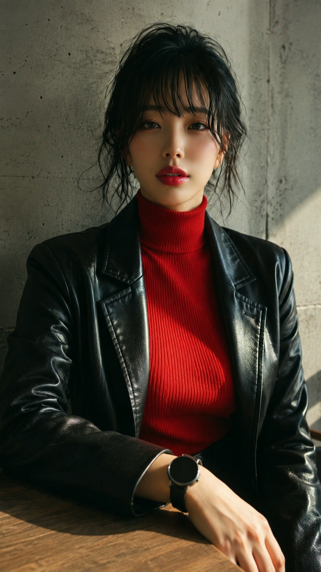 가죽 재킷에 검은 시계 하나 2