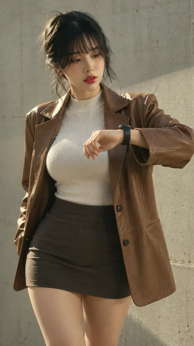 재킷 소매 밑에 젤리 하나