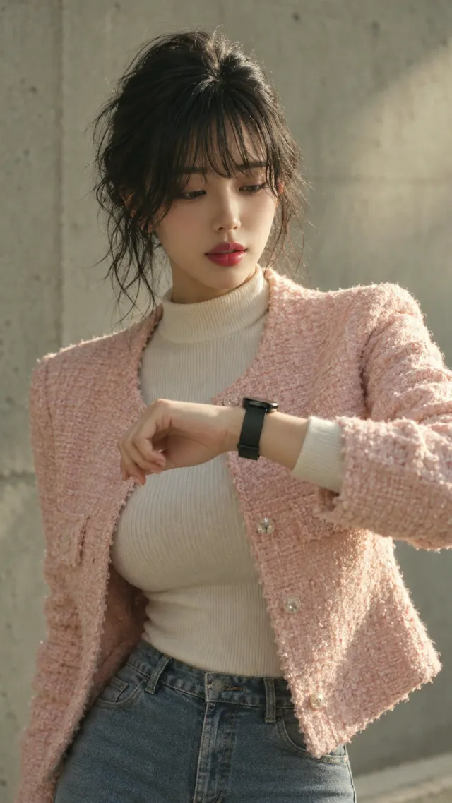 트위드에 까만 것 하나