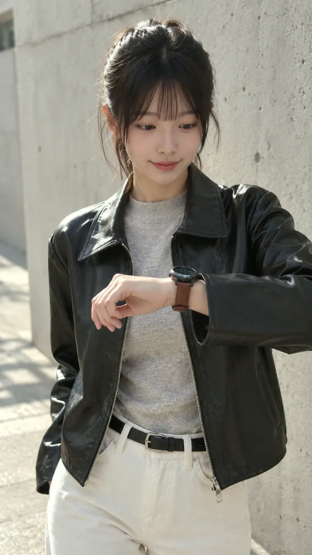 가죽 줄 하나로 출근 시계