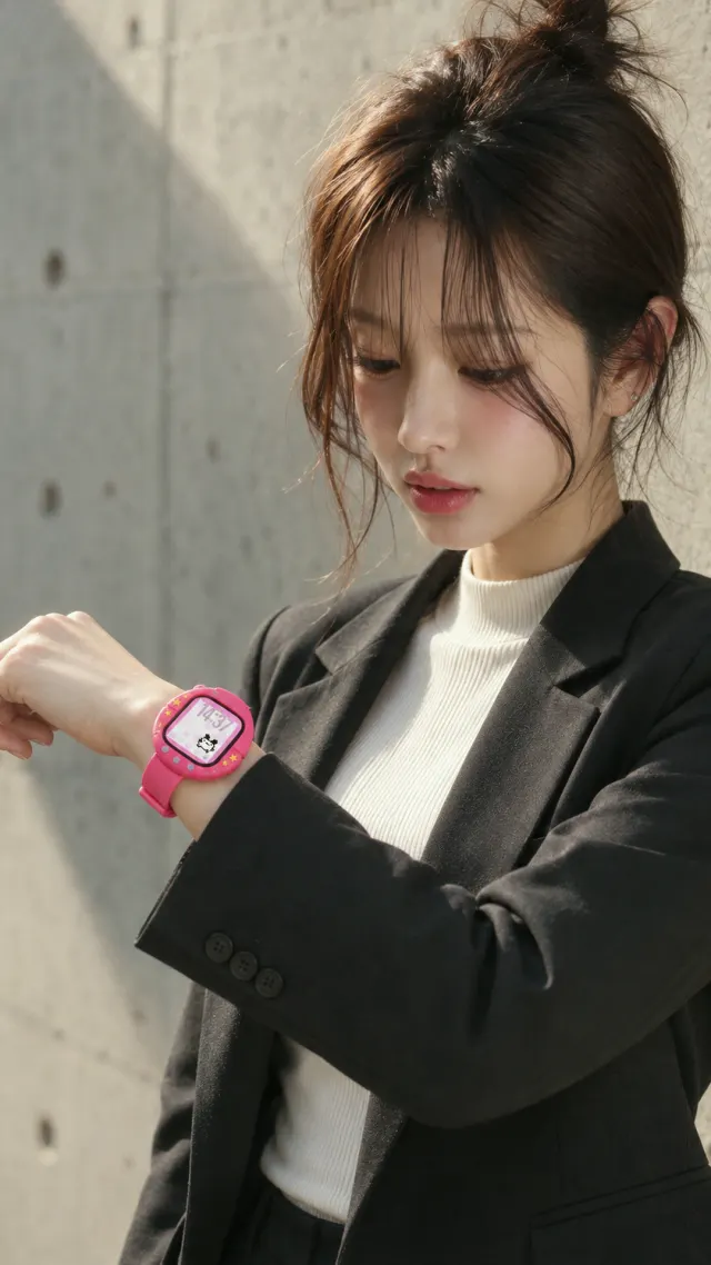 정장인데 손목만 초등학생